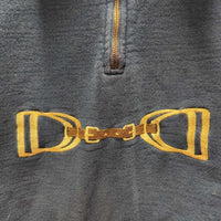 LS Hvy Thick Sweatshirt, 1/3 Zip Up *gc, faded, puckers, shrunk?, older
