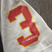 SS Polo Shirt "F.I.P. Eldoradro Polo Club", Button Up *gc/fair, faded, cracking text, rubs, fuzzy
