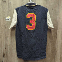 SS Polo Shirt "F.I.P. Eldoradro Polo Club", Button Up *gc/fair, faded, cracking text, rubs, fuzzy
