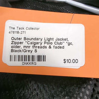 Light Jacket, Zipper "Calgary Polo Club" *gc, older, mnr threads & faded
