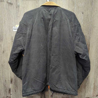 Hvy Canvas Jacket, Flannet Lined, Zip, Snaps, Cordoroy Collar *gc, v.faded, stains, rubs, dirt?, older
