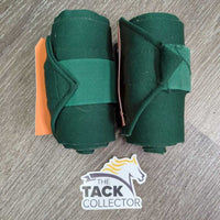2 Stretchy Leg Wraps *gc/fair, clean, rough/pilly edges, hairy, unstitched seam, older
