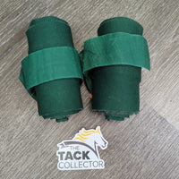 2 Stretchy Leg Wraps *gc/fair, clean, rough/pilly edges, hairy, unstitched seam, older
