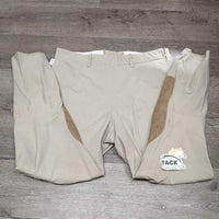 Light Side Zip Breeches *gc, older, mnr seam puckers, rubs & pills, discolored seat & legs

