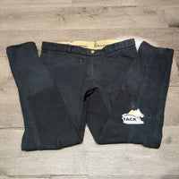Hvy Cotton Full Seat Breeches *gc, faded, linty, mnr hair, puckers, older
