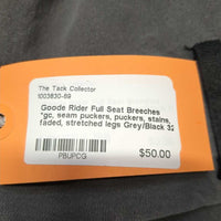 Full Seat Breeches *gc, seam puckers, puckers, stains, faded, stretched legs
