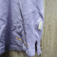 SS Polo Shirt, 1/3 Button Up *gc, mnr faded?, older?, threads, shrunk/puckered embroidery
