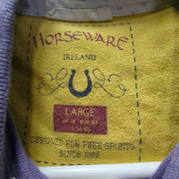 SS Polo Shirt, 1/3 Button Up *gc, mnr faded?, older?, threads, shrunk/puckered embroidery
