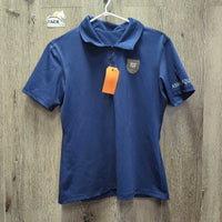 SS Polo Shirt, 1/4 Button Up *vgc/gc, peeling & cracking text
