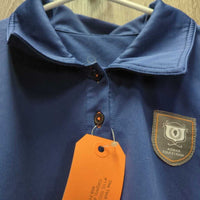 SS Polo Shirt, 1/4 Button Up *vgc/gc, peeling & cracking text

