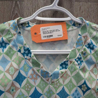 SS V Neck Shirt, Mesh Sleeves *gc, pit stains, rubs, pills
