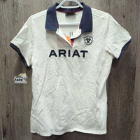 SS Polo Shirt, Button Up *vgc, mnr stains, seam puckers, faded/discolored collar edges & cuffs
