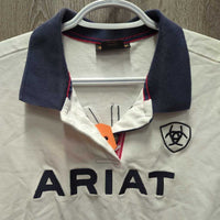 SS Polo Shirt, Button Up *vgc, mnr stains, seam puckers, faded/discolored collar edges & cuffs
