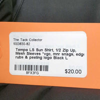 LS Sun Shirt, 1/2 Zip Up, Mesh Sleeves *vgc, mnr snags, edge rubs & peeling logo
