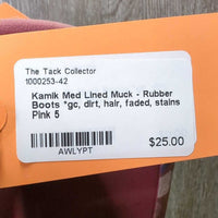 Med Lined Muck - Rubber Boots *gc, dirt, hair, faded, stains
