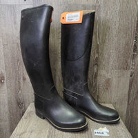 Tall Soft Rubber Riding Boots *gc, clean, stained lining, residue, scratches, older
