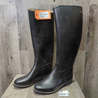 Tall Soft Rubber Riding Boots *gc, clean, stained lining, residue, scratches, older
