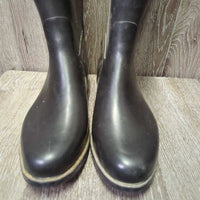 Tall Soft Rubber Riding Boots *gc, clean, stained lining, residue, scratches, older
