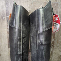 Elastic & Synthetic Leather Dress Boots, Zips *gc, mnr dirt, scuffs, scratches, rubs & film
