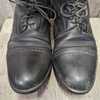 Lined Field Boots, Zips *gc, older, replaced zip, creases, rubs, curled & thin edges
