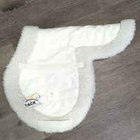 Fleece Cotton Fitted Hunter Saddle Pad *gc, clean, clumpy, shrunk, crumpled, hair, rubs, pills, older
