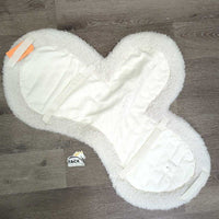 Fleece Cotton Fitted Hunter Saddle Pad *gc, clean, clumpy, shrunk, crumpled, hair, rubs, pills, older
