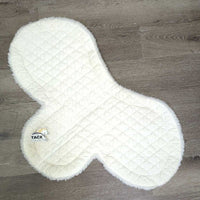 Fleece Cotton Fitted Hunter Saddle Pad *gc, clean, clumpy, shrunk, crumpled, hair, rubs, pills, older
