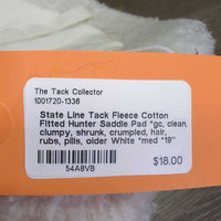 Fleece Cotton Fitted Hunter Saddle Pad *gc, clean, clumpy, shrunk, crumpled, hair, rubs, pills, older
