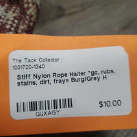 Stiff Nylon Rope Halter *gc, rubs, stains, dirt, frays
