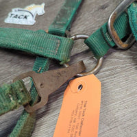 v.Thick Nylon Halter, spring snap *gc/fair, rusty, frayed/torn edges & holes, stains
