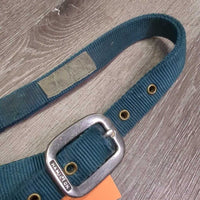 Thick Nylon & Leather Trim Halter *gc, dirty, nameplate rivet & hole, edge rubs & frays
