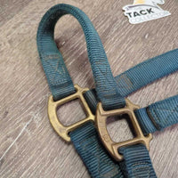 Thick Nylon Halter *gc, rubs, frays, older, stains, dirt, pulls, hole frays
