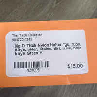 Thick Nylon Halter *gc, rubs, frays, older, stains, dirt, pulls, hole frays

