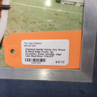 Chestnut Hunter Horse, Hvy Wood & Metal Edge Frame *gc, scratches, water damage, edge rubs
