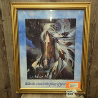"Ride the Wind" Print, Wood Frame *gc, mnr dings, scrapes & scratches, taped back
