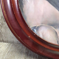 Wood Framed Mare & Foal Decorative Plate "Dawn" #1579 *gc, scratches, scuffs
