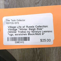 Village Life of Russia Collection: Vintage "Winter Sleigh Ride" (Winter Troika) by Natalya Leonova *vgc, scratches
