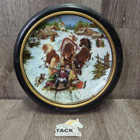 Village Life of Russia Collection: Vintage Sleigh Ride by Natalya Leonova *vgc, scratches, cracked frame
