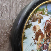 Village Life of Russia Collection: Vintage Sleigh Ride by Natalya Leonova *vgc, scratches, cracked frame
