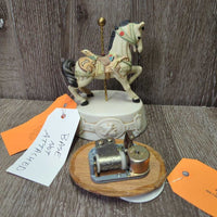 Carousel Musical Horse *gc, works, BASE NOT ATTACHED, dusty
