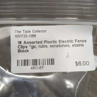 18 Assorted Plastic Electric Fence Clips *gc, rubs, scratches, stains
