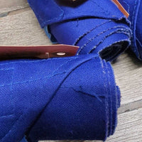 4 Stretchy Nylon Leg Wraps *gc, clean, stains, edges: linty, frays & rubs, hairy velcro, mnr unstitched seam
