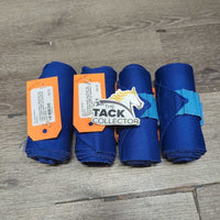 4 Stretchy Nylon Leg Wraps *gc, clean, stains, edges: linty, frays & rubs, hairy velcro, mnr unstitched seam
