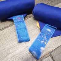 4 Stretchy Nylon Leg Wraps *gc, clean, stains, edges: linty, frays & rubs, hairy velcro, mnr unstitched seam
