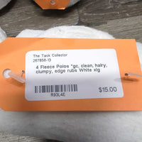 4 Fleece Polos *gc, clean, hairy, clumpy, edge rubs
