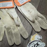 Cloth Riding Gloves *gc/fair, curled fingers, v.stained, dingy, discolored
