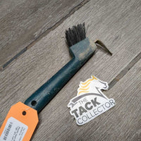 Plastic Hoof Pick, Bristle Brush *vgc, dirt, rust & bent bristles
