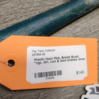 Plastic Hoof Pick, Bristle Brush *vgc, dirt, rust & bent bristles
