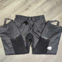 Hvy Winter Riding Pants, 2 elastics *gc/fair, rubbed, thin & peeling seat, faded, rubs, pills, stretched foot & waist elastics, older
