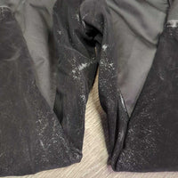 Hvy Winter Riding Pants, 2 elastics *gc/fair, rubbed, thin & peeling seat, faded, rubs, pills, stretched foot & waist elastics, older
